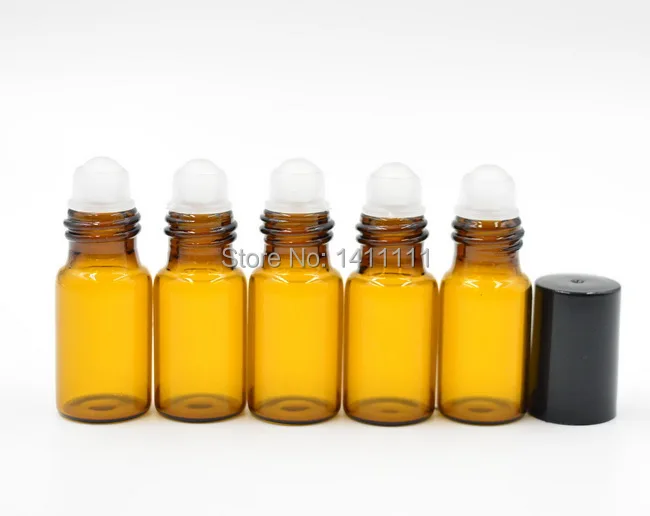 Мини многоразового 3 мл янтарная коричневый ароматы роликовая стеклянная
