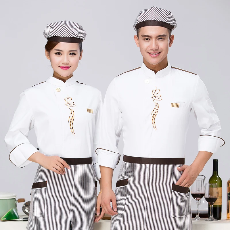 

Новая летняя униформа шеф-повара с длинными рукавами, однобортная форма повара для ресторана, рабочая одежда, одежда для повара в отеле, TLL14