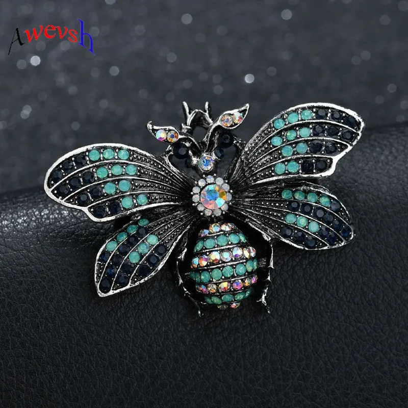 Awevsh Colorful Cute Butterfly Brooch Multiolor Crystal Rhinestone Brooches for Women Lady Fashion Jewelry Boutonniere | Украшения и