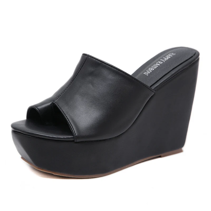 2019 г. женские повседневные босоножки на танкетке белые тапочки шлепанцы 11 5 см