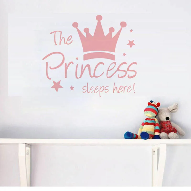 Princess Crown индивидуальное имя стикер девушки спальня пользовательские этикета