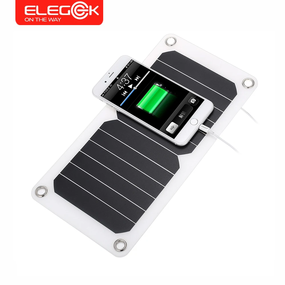 ELEGEEK 6 5 Вт В портативное полугибкое солнечное зарядное устройство USB Солнечное