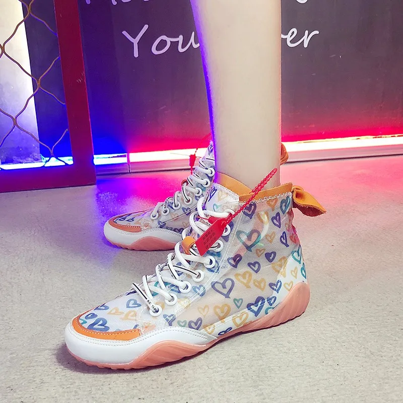 Дышащие сетчатые ботинки с высоким берцем женская обувь 2019 летняя для женщин