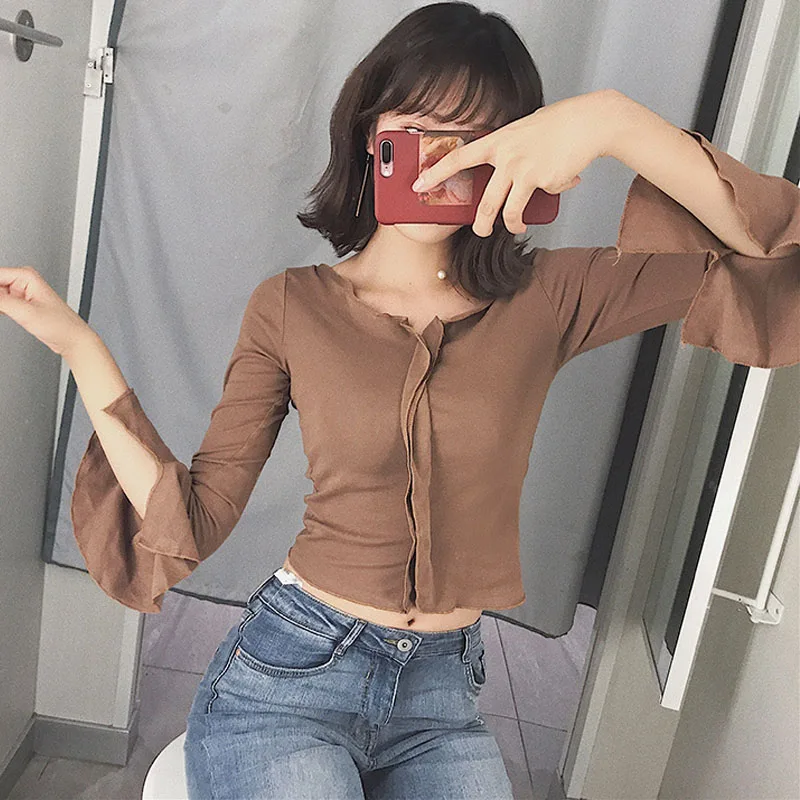 Новые хлопковые топы женские фитнес-футболки стрейч футболка с длинным рукавом