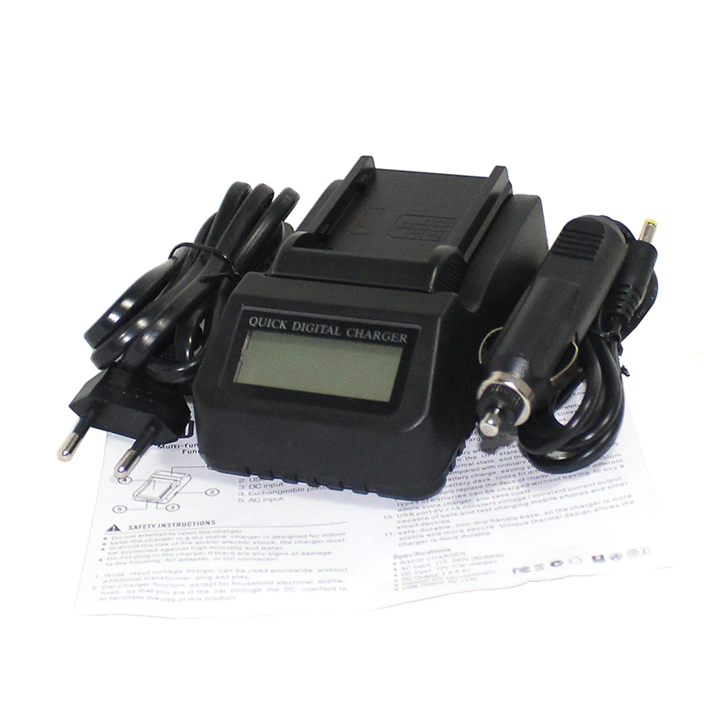 Быстрое зарядное устройство для аккумулятора камеры с ЖК-дисплеем автомобильный