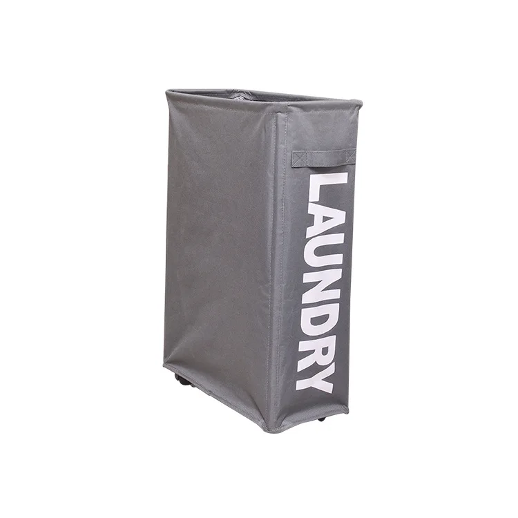 dark gray Складная корзина для грязной одежды с колесиками, складная корзина для белья, органайзер, корзина для хранения для дома - Цвет: dark gray