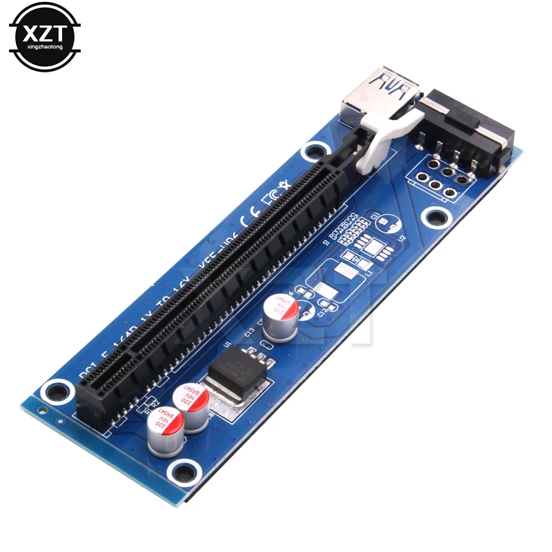 Райзер-карта VER006 PCI-E PCI Express PCIE 1X до 16X адаптер 60 см USB 3 0 кабель SATA 4Pin Molex для майнинга