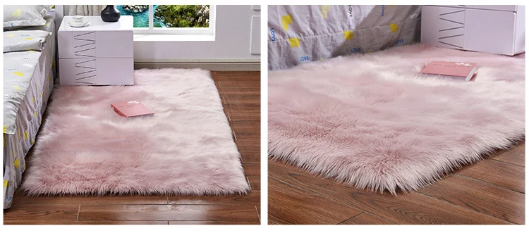 Fluffy Soft Artificial Wool Carpet Fur Area Rugs White Shaggy Rectangle/Square /Area Rugs Warm Seat Pad Home Decor