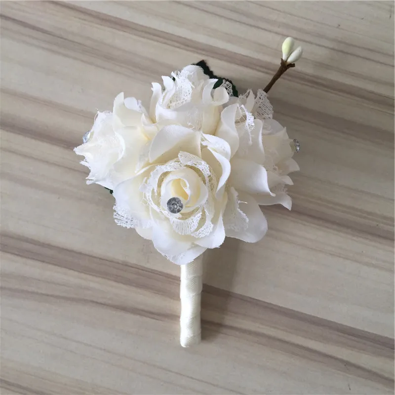 7 цветов свадебные цветы бутоньерка для жениха искусственная Роза аксессуары