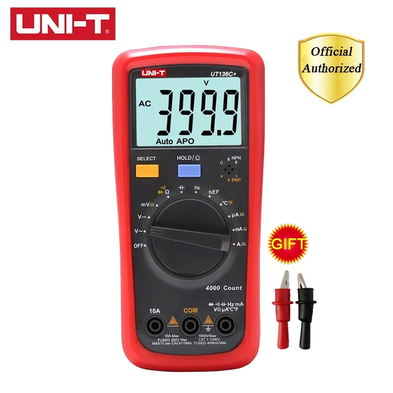 UT136C(PLUS) UNI-T UT136B+ UT136C+ мини Ручной цифровой мультиметр Авто Диапазон AC DC Напряжение Ток Ом диод крышка Гц тестер Диод мультиметр - Цвет: UT136C(PLUS)