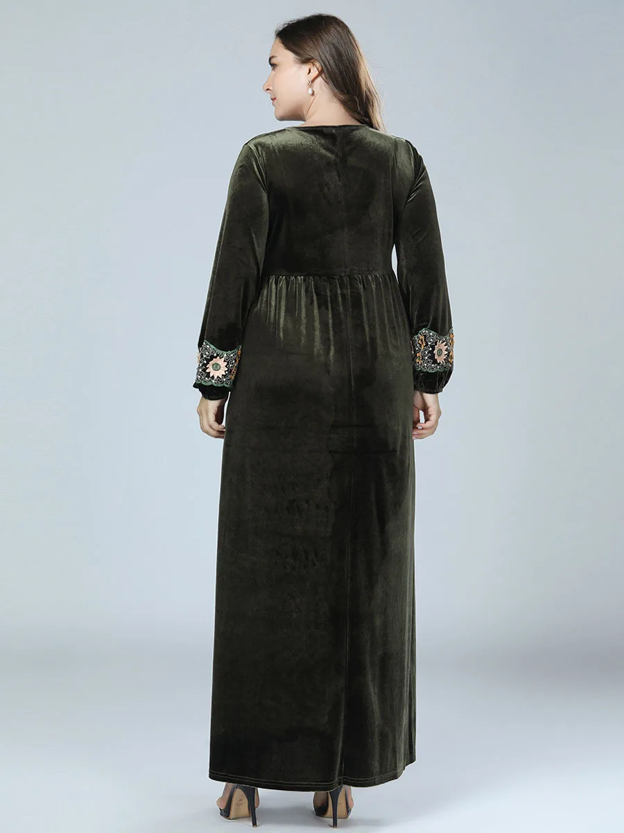 Бархат Абая для женщин цветы вышивка кисточкой мусульманское платье кафтан