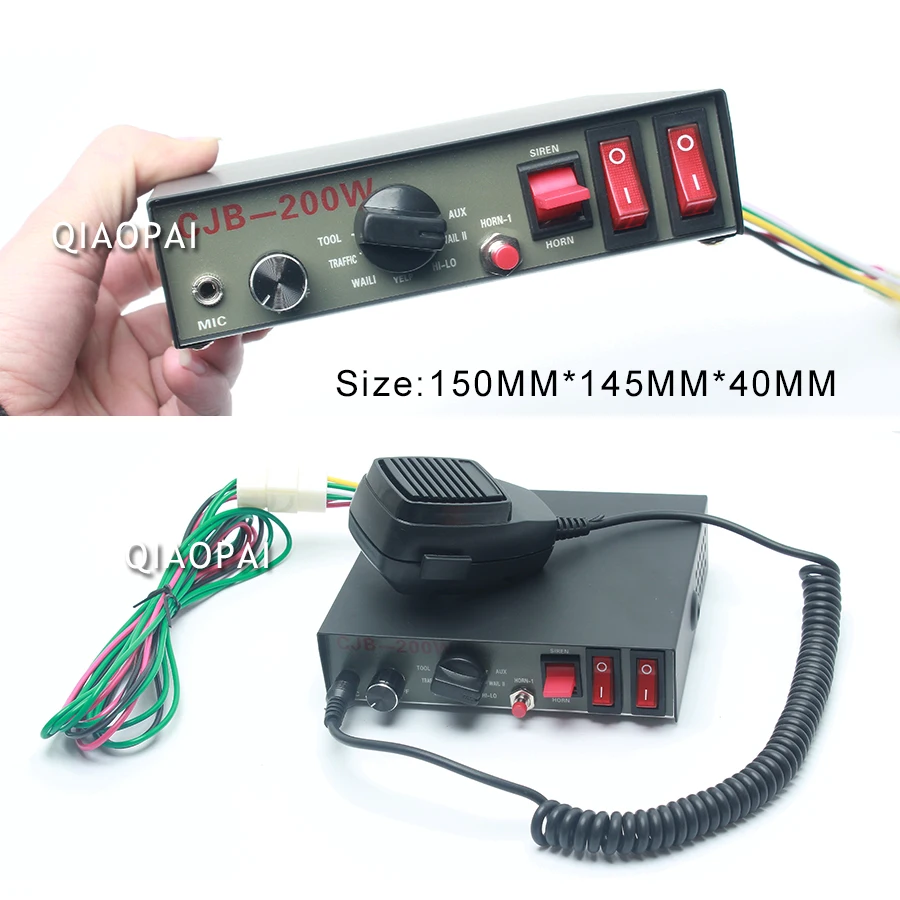 Для автосигнализации 200W Динамик электронный звуковой сигнал 12V 24V MIC Системы