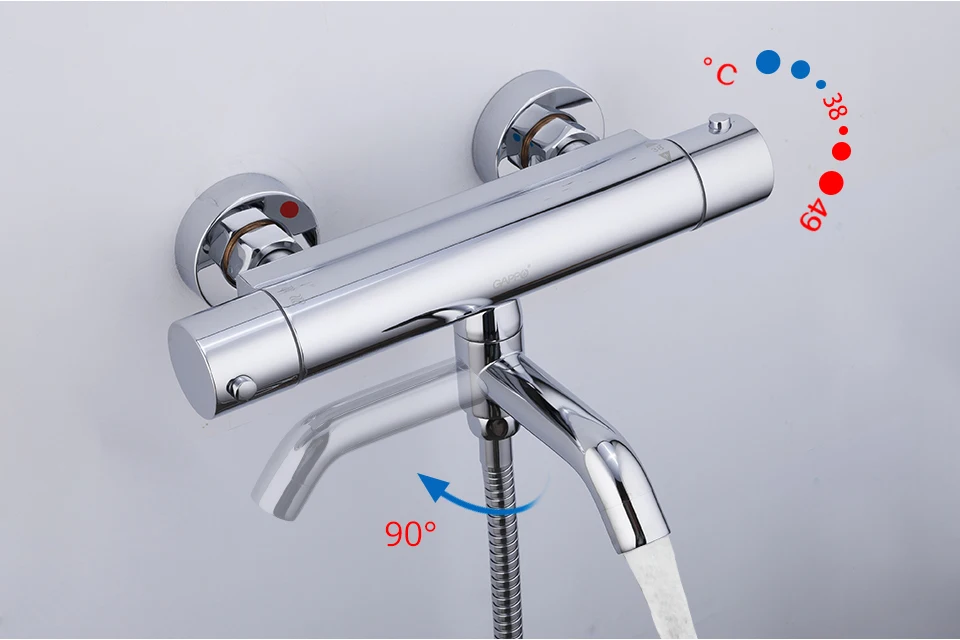 GAPPO Shower Faucets bath mixer with thermostat wall mounted shower tub faucet thermostatic water mixer bath griferia