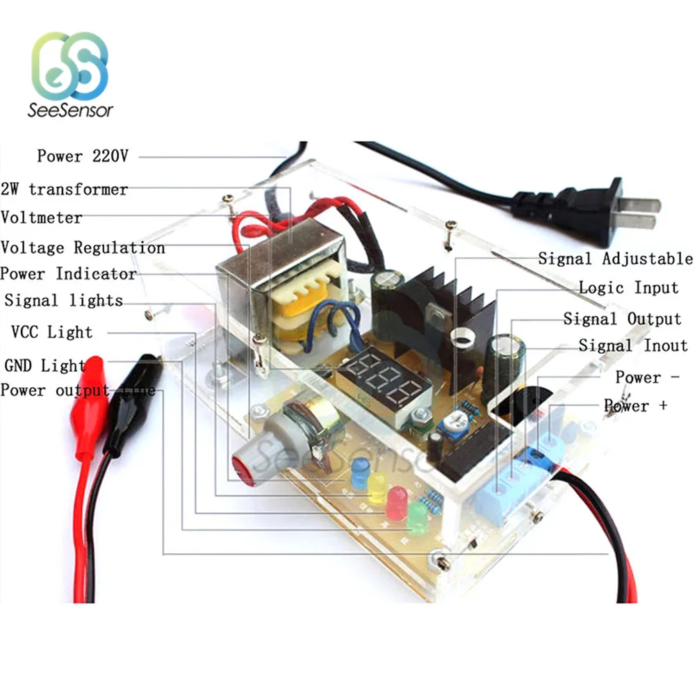 DIY наборы LM317 регулируемый регулятор напряжения от 110 В до 12 понижающий
