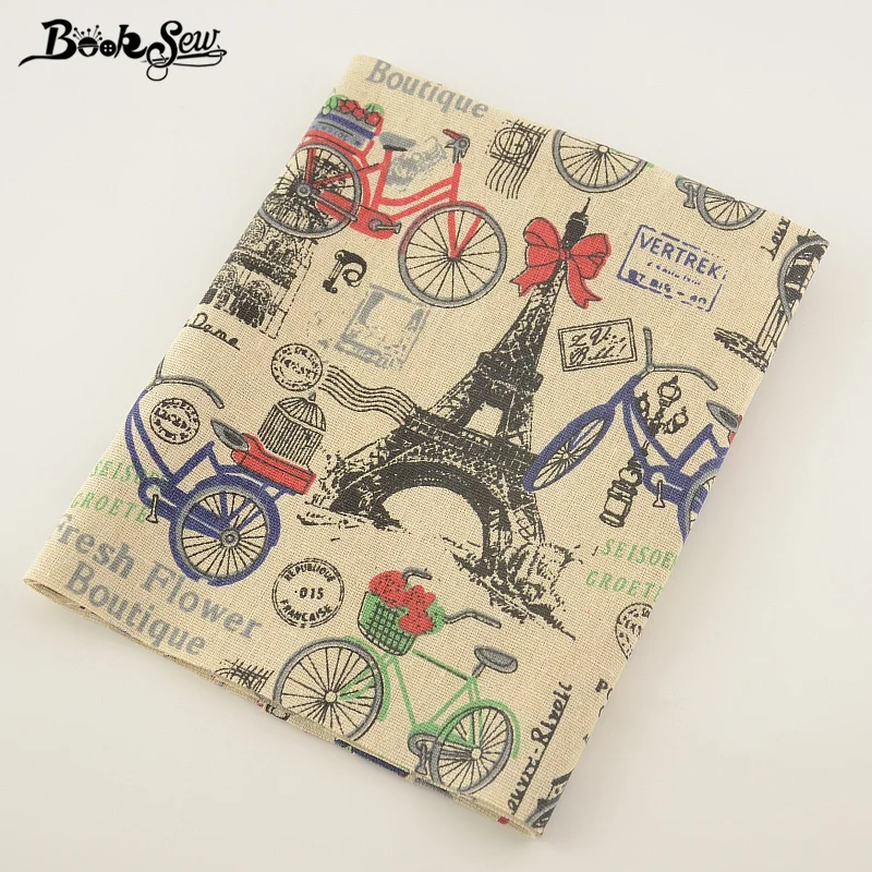 Текстиль для переплетения книжных швов с принтом Эйфелевой башни хлопковая