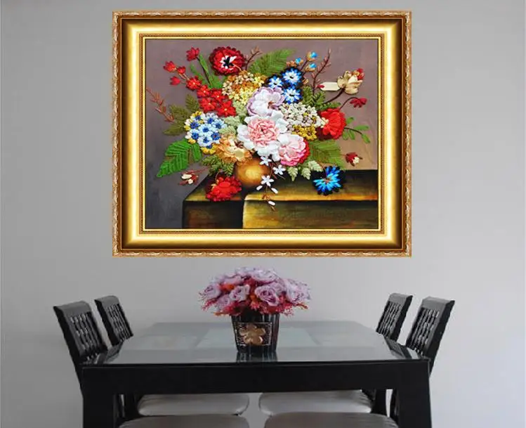 Наборы для вышивки крестиком ручная работа рукоделие китайская шелковая лента