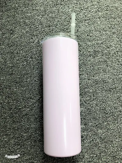 20oz Skinny TumblerL Пустой 20 унций винный стакан с соломинкой из нержавеющей стали с двойными стенками с вакуумной изоляцией кружка персонализированный Тощий стакан Прямая поставка - Цвет: 20oz Skinny TumblerL