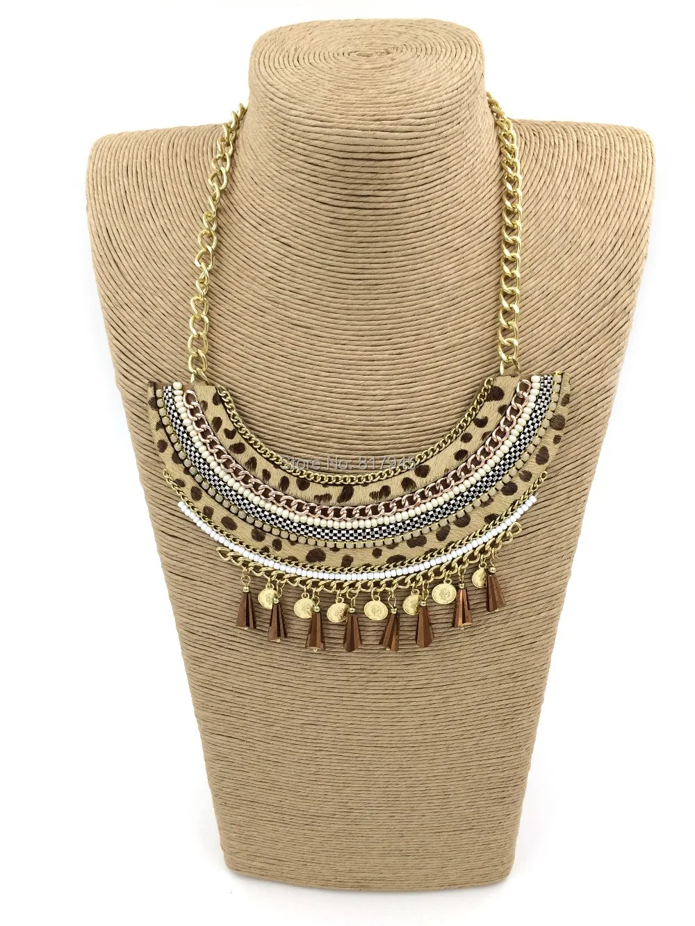 ?? 卸売2016新しい ファッション ジュエリー ハンド作る ヒョウ ネックレス卸売自由奔放に生きる スタイル コリアー ファム ステートメント ネックレス