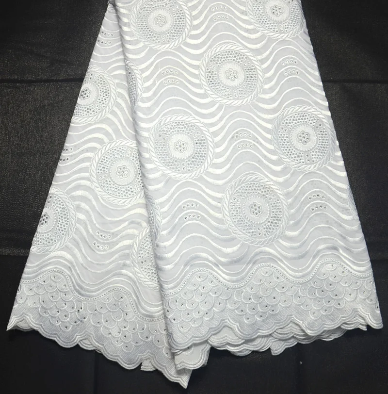 

Pure white Nigeria design Soft Swiss wedding voile lace fabric 5 yards