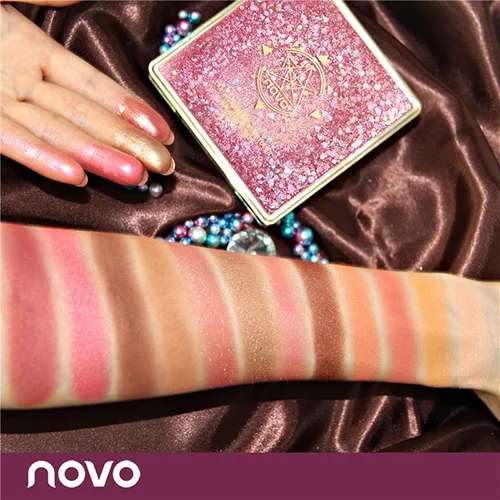 Pink Eyeshadow NOVO, 12 цветов, зыбучие пески, палитра теней для век, мерцающие матовые блестящие тени для век, корейская косметика, новинка, хит, для глаз, красота, макияж - Цвет: Pink Eyeshadow