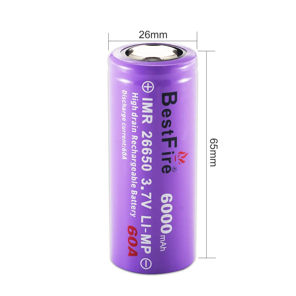 26650 акумуляторная батарея 3 7 V Li-Ion 6000 mAh60A recargable para e cigarrillo linterna Фонарик