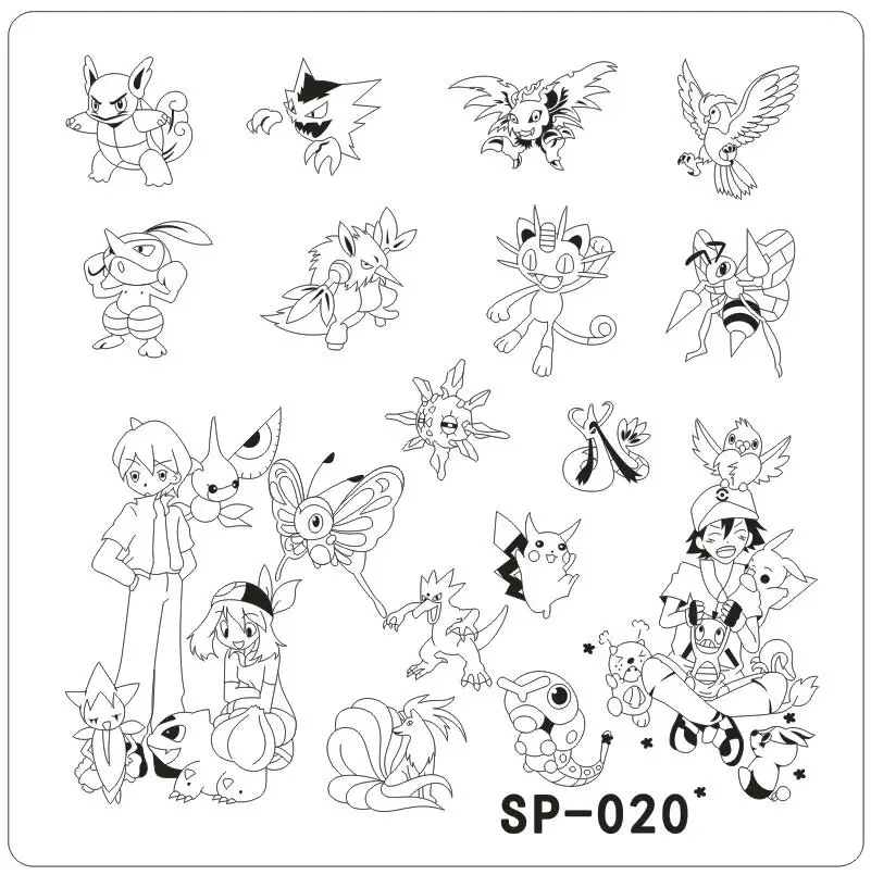 

SP-020 1pc Cartoon Series 6*6cm DIY Template Nail Art Polish Stamping Plates 3D Pattern Stencils Print For Nail Stamp