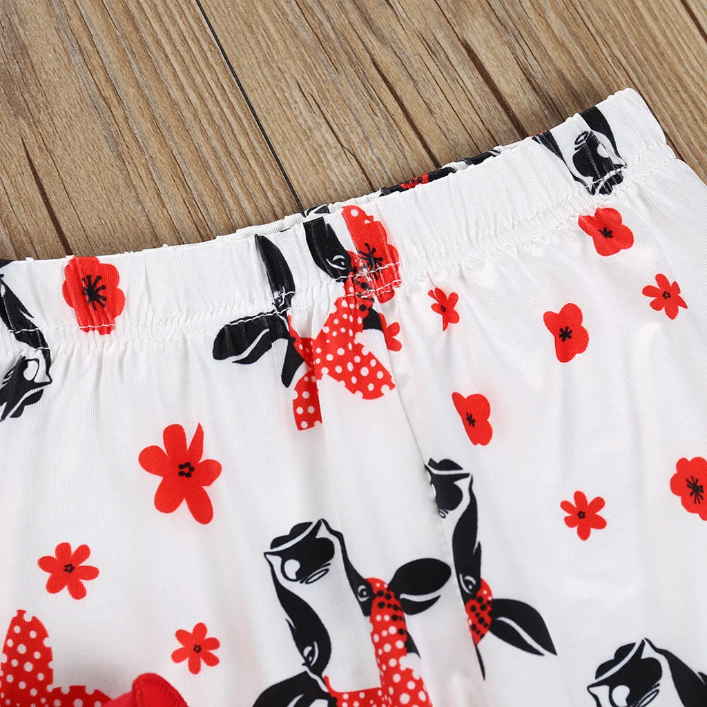 Комплект одежды для маленьких девочек лето 2019 блузка с оборками + штаны цветочным