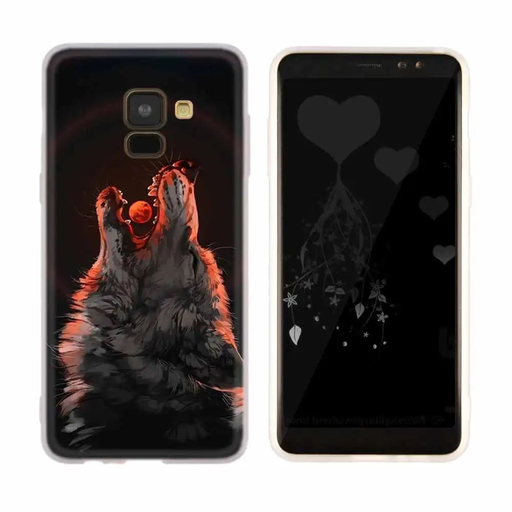 as the picture 04 Силиконовый чехол для samsung Galaxy A6 A8 A9 A7 A5 A3 плюс A6S звезда вой картинки волка - Цвет: as the picture 04
