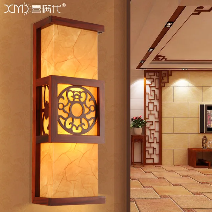 Современный китайский мин и цин классической резной настенные бра лампы спальня