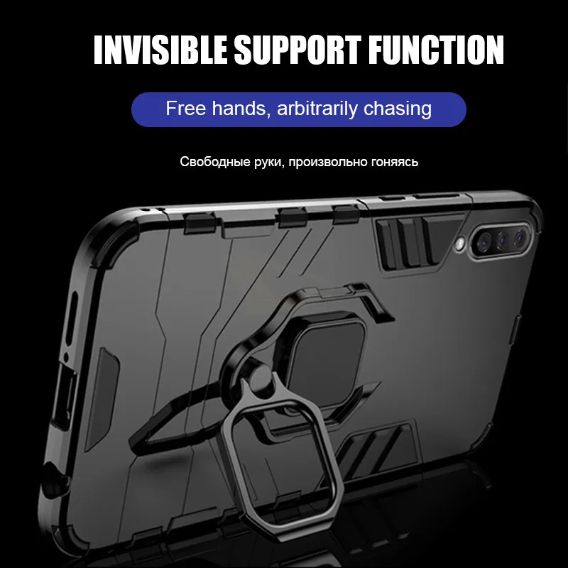 Luxury Armor Soft Bumper Case On The For Samsung Galaxy A7 2018 A10 A30 A20 A70 A60 A50 M30 M20 M10 Shockproof Ring Cover |