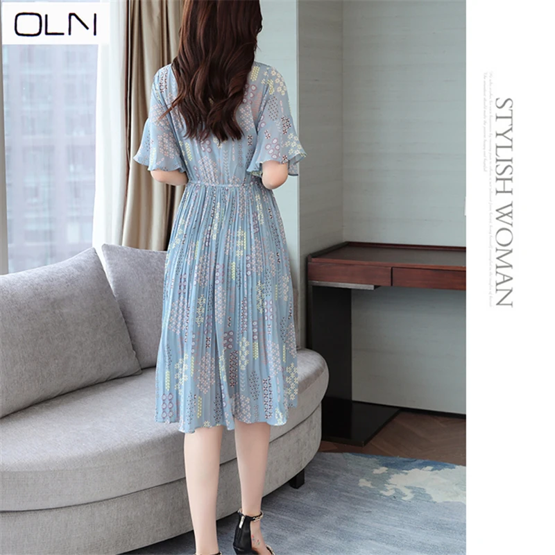 Vestidos платье oln в Корейском стиле тонкое феи с цветочным рисунком длинное