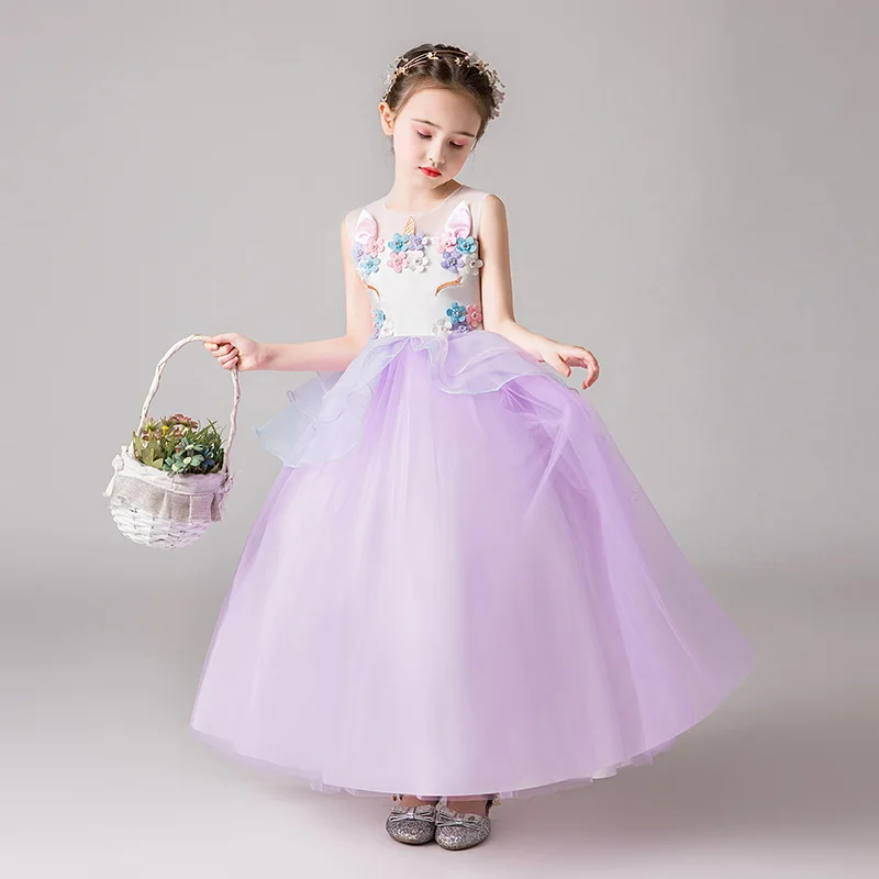 Одежда с единорогом для девочек элегантные свадебные платья белое торжественное