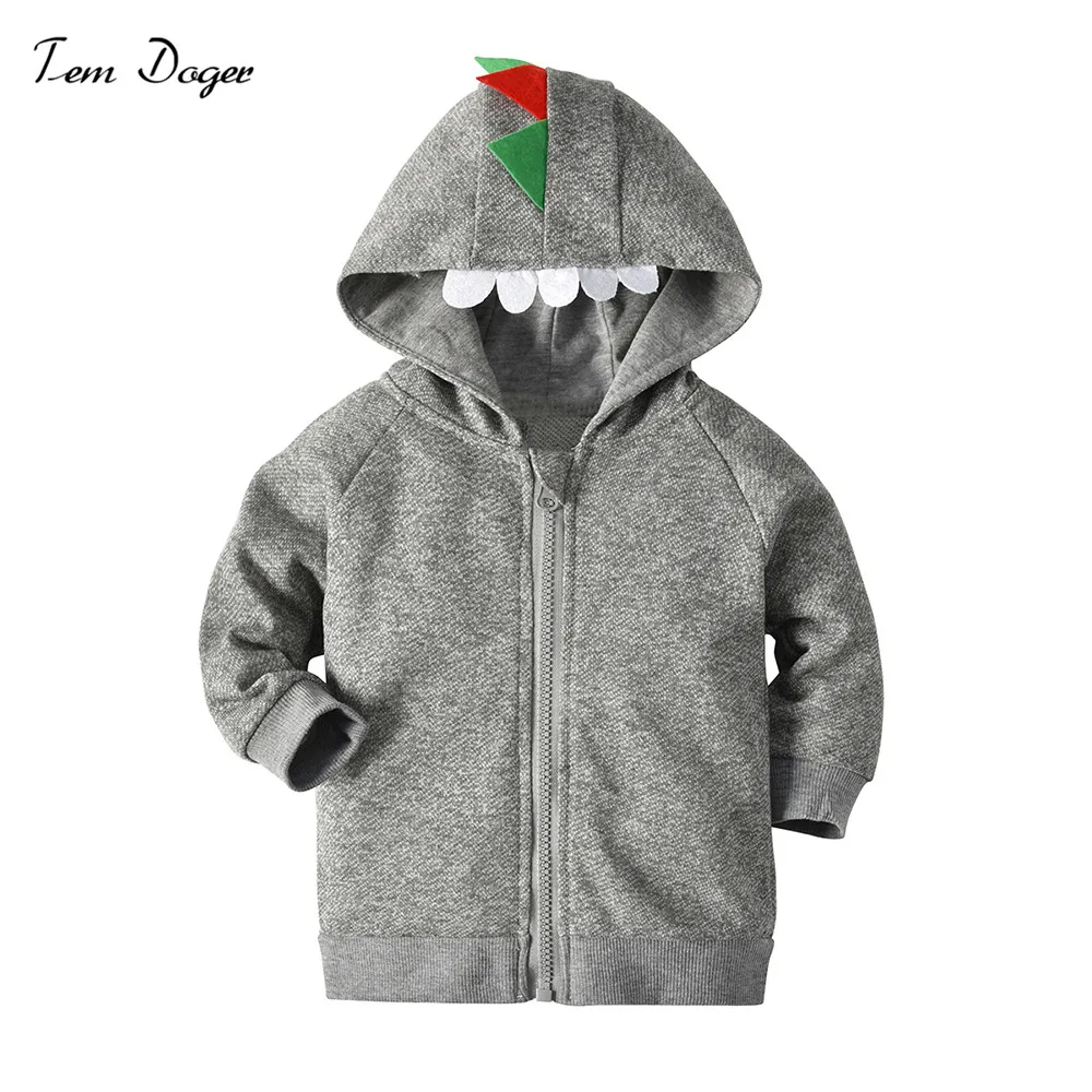Tem Doger/весенне осенние Топы для мальчиков повседневные куртки с капюшоном