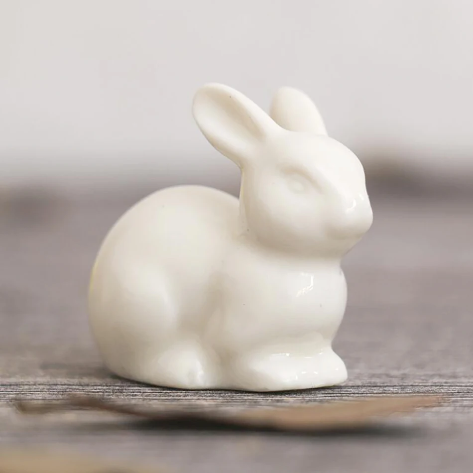 3 шт./компл. милый белый керамический кролик семейный декор домашний аксессуары