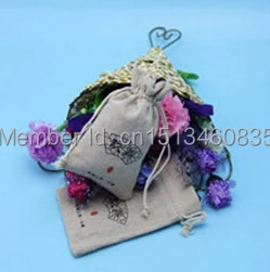 100 шт./лот CBRL jute/Лен сумки на шнурке и мешочек для косметики/iphone 4 различные цвета