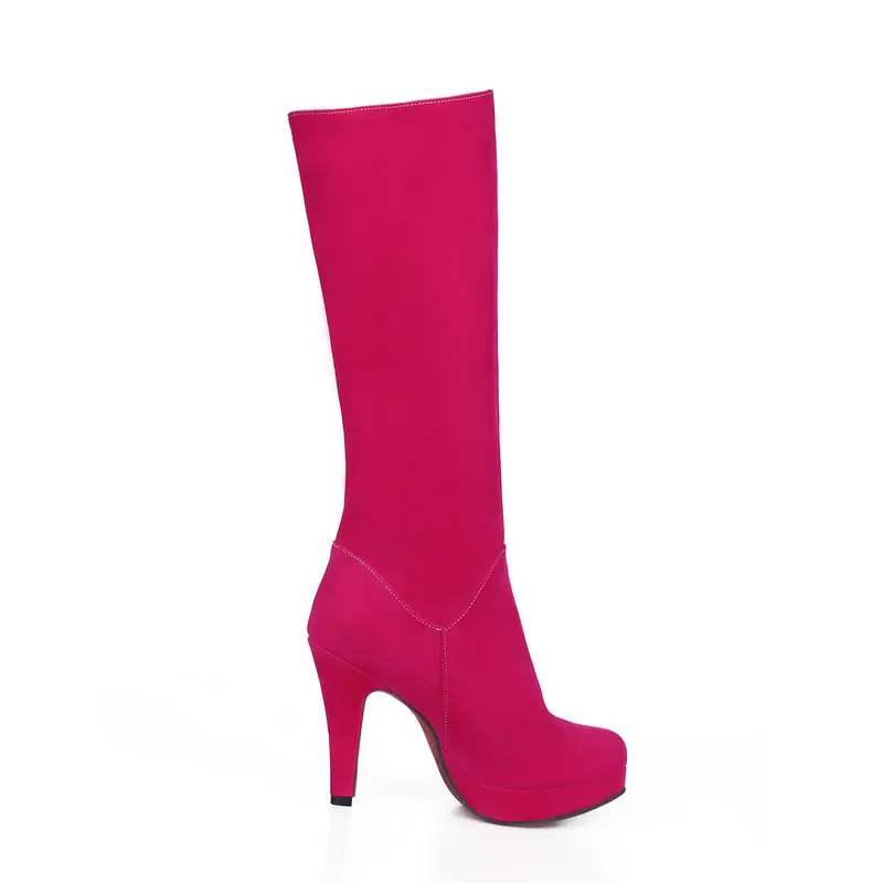 2019 г. женские Эрогенные колено высокие Женские ботинки с круглым носком 10 см