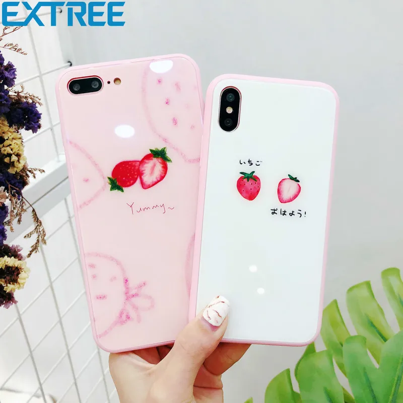 EXTREE Новый порошок сбоку мобильный чехол для телефона iPhoneX 6 S 7 8 плюс закаленное