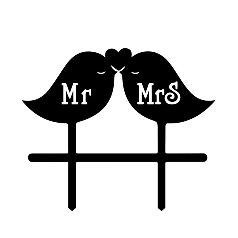 Tronzo 2019 новые акриловые кольца с изображением торта Mr & Mrs милые птицы