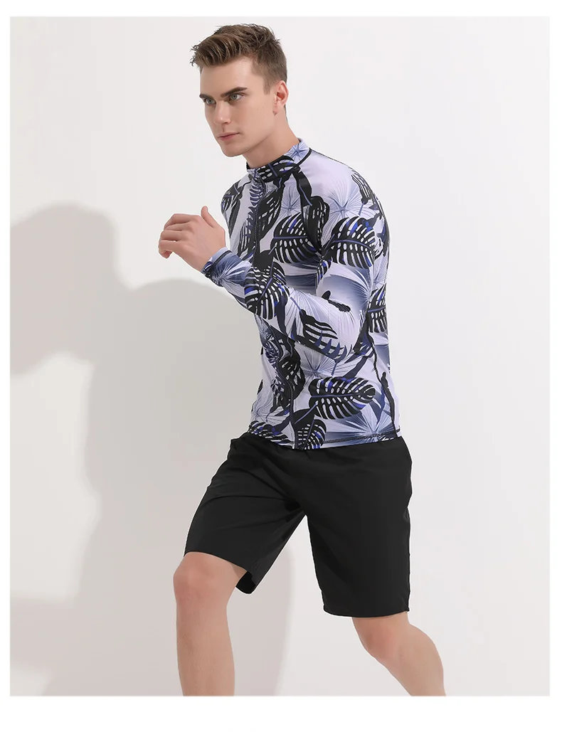 Водолазный гидрокостюм с длинным рукавом, купальный костюм, Рашгард, рубашки UPF50, анти-УФ, для сноркелинга, сёрфинга, мужской топ на молнии, мужская куртка для сёрфинга и Сноркелинга