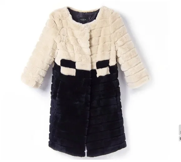 Женское пальто средней длины натуральный мех кролика Осень-зима 2017 VF0045 | Женская