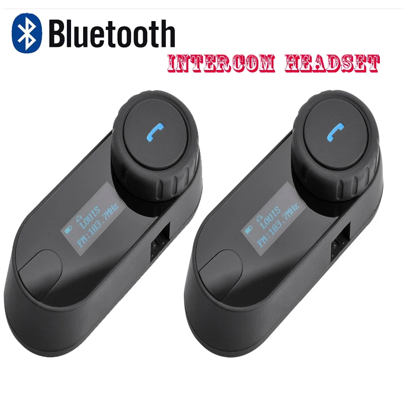 

2 шт., Bluetooth гарнитура для мотоциклетного шлема, с ЖК-экраном, FM-радио