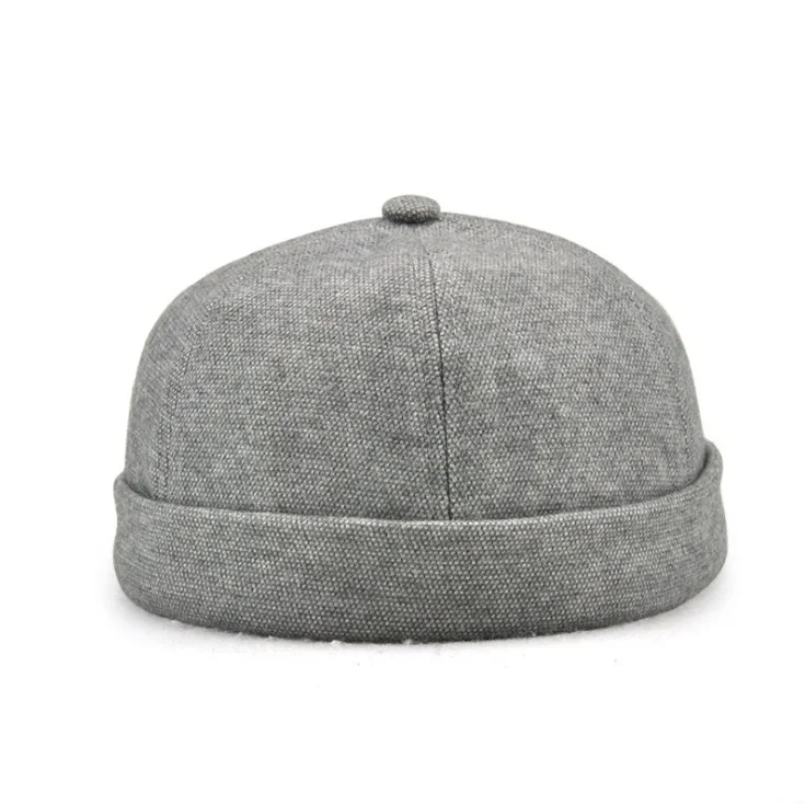 [JAMONT] повседневные мужские шапки бини Skullcap, однотонные хлопковые шапочки, модная шапка, новая портативная Кепка, шапки и кепки Miki - Цвет: Gray