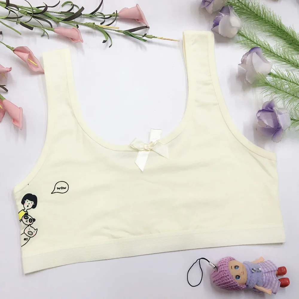 Комплект из 2 предметов хлопковый спортивный бюстгальтер для девочек Детские