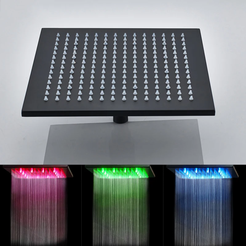 SHBSHAIMY LED масло втирают Бронзовый Смеситель для душа набор 3 way Настенный 8 10 12 16