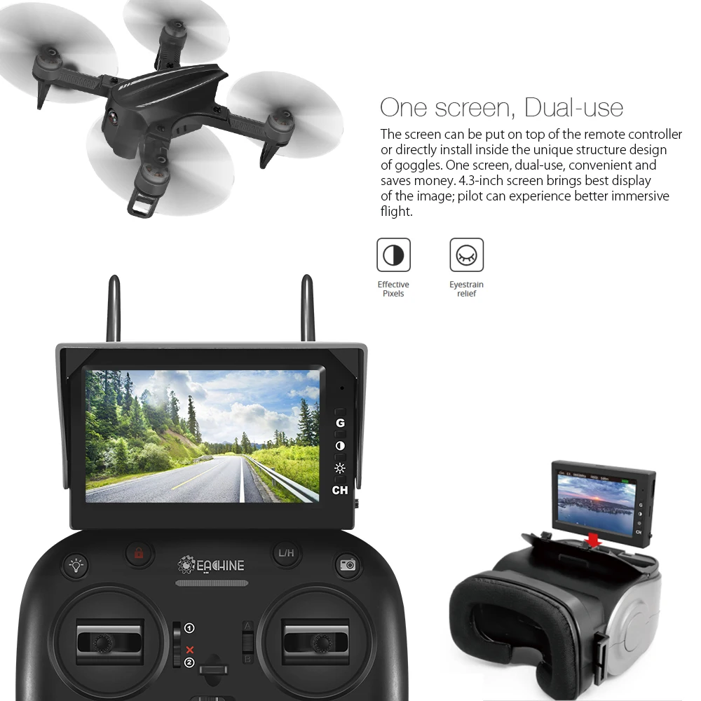 Eachine EX2mini бесщеточный 5,8G FPV камера с угловым режимом Acro режим RC Дрон Квадрокоптер RTF