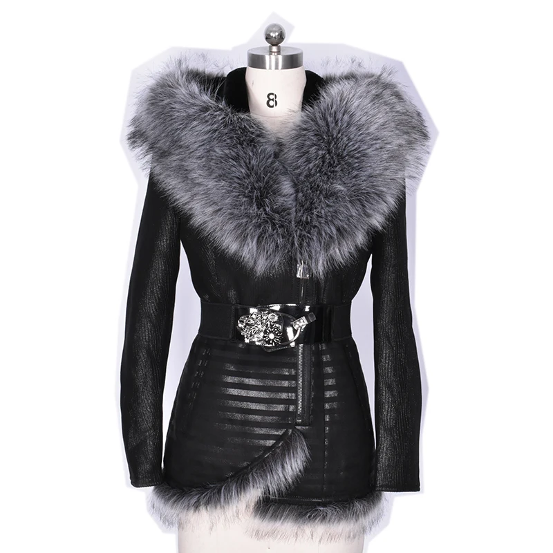 Завод прямые поставки Искусственный мех пальто женщин Мех животных BTS зимняя