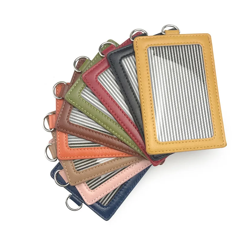 ID Card Holder with Lanyard Neck Strap Wallet Case with 3 Cards Slot Badge Holder Retractable Badge Reel with Belt Clip