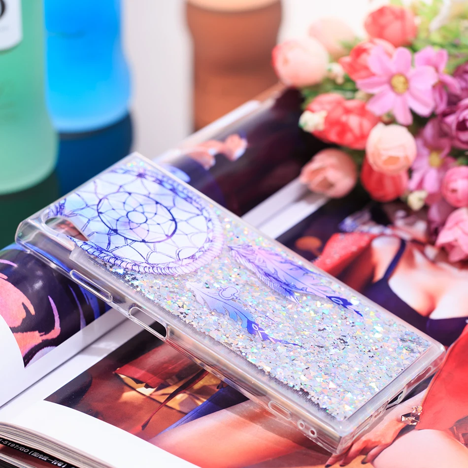 Блестящий жидкий зыбучий песок чехол для sony Xperia L1 L2 XA1 Plus XA2 Ultra XZ Premium XZ1 XZ2 Compact XZ XZs Fundas Cover B31