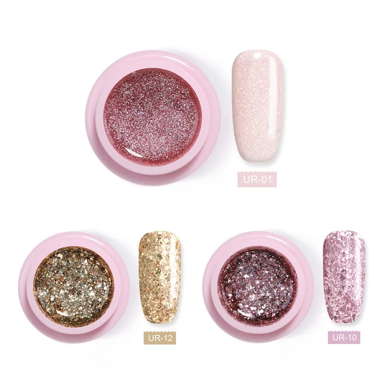 Ur Sugar, 3 шт./лот, Сияющий гель для ногтей с блестками, наборы для полировки, полуперманентные Блестящие Блестки, замачиваемый, УФ светодиодный, Гель-лак, Набор лаков - Цвет: Pattern1