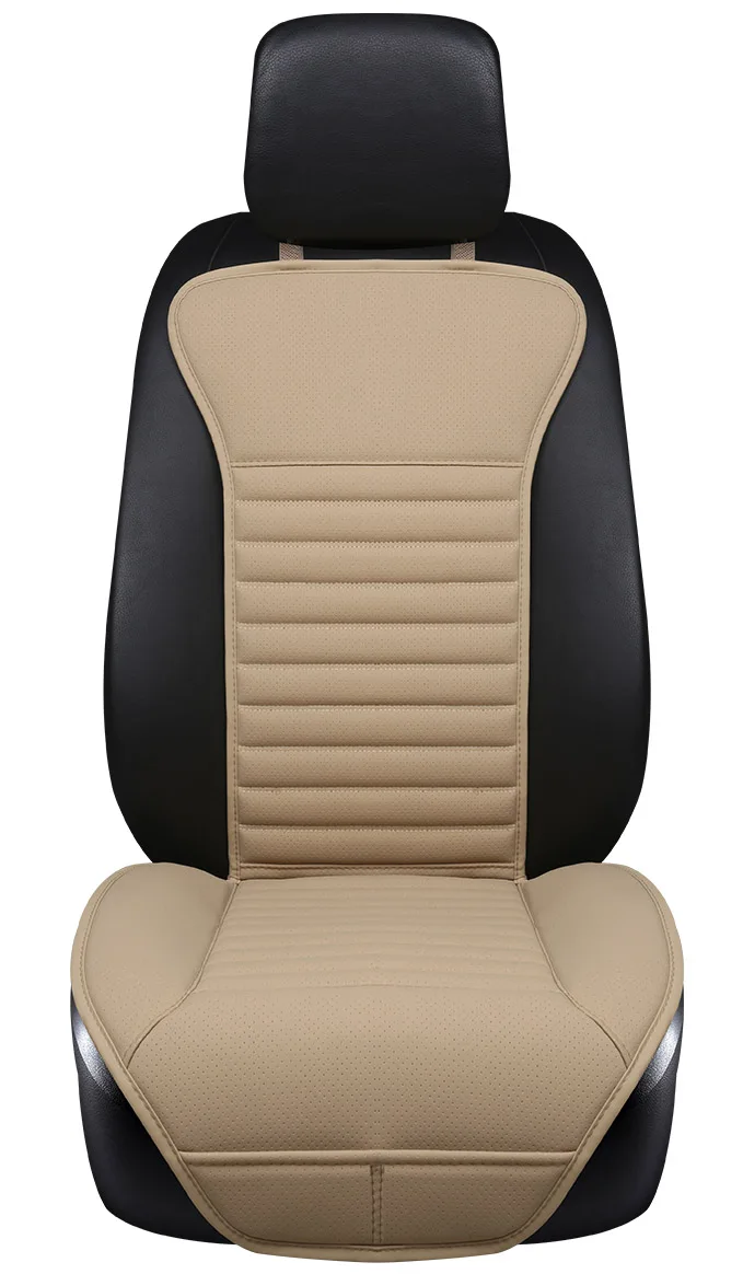 good beige Абсолютно новые подушки для автомобильных сидений из искусственной кожи без морщин, не двигающиеся подушки для сидений, приятные на ощупь универсальные чехлы для сидений без скольжения - Название цвета: good beige